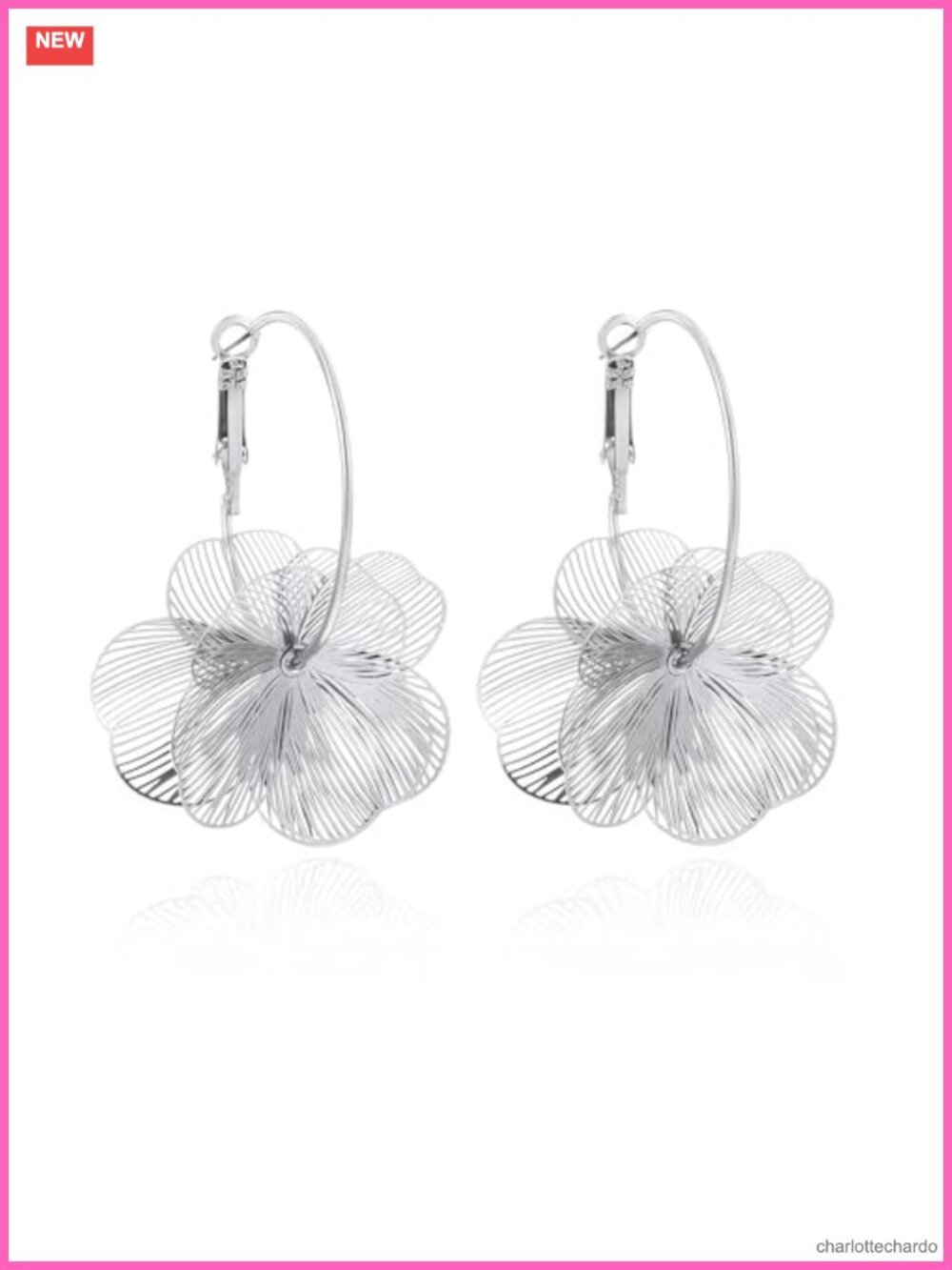 Gold Silver Flower Dangle Earrings for Women Hypoallergenic 3g
